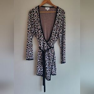 Diane Von Furstenberg Target Collab Long Sleeve Neutral Poppy SweaterWrap XXL